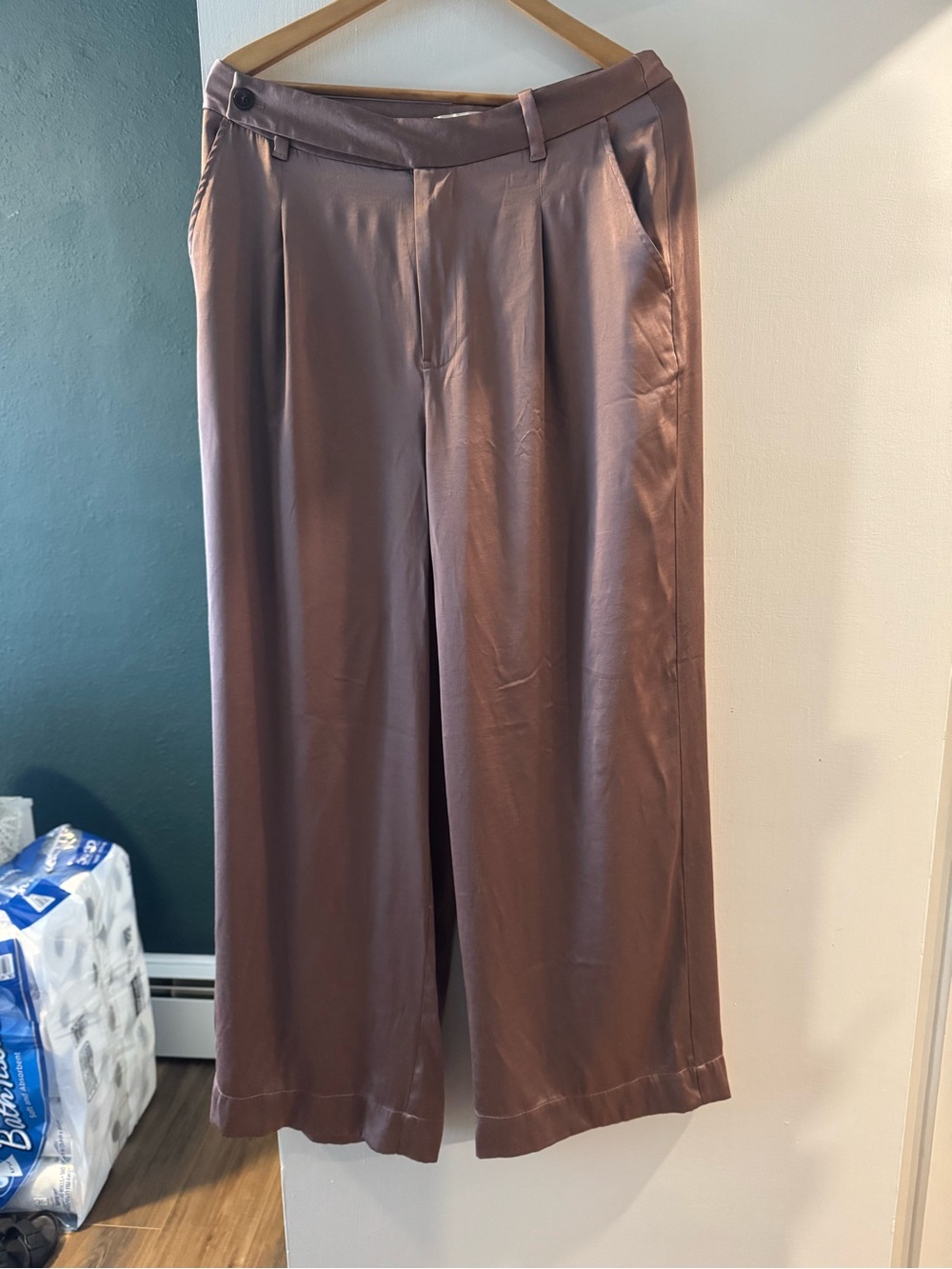 Madewell Wide Leg Pants in Mauve